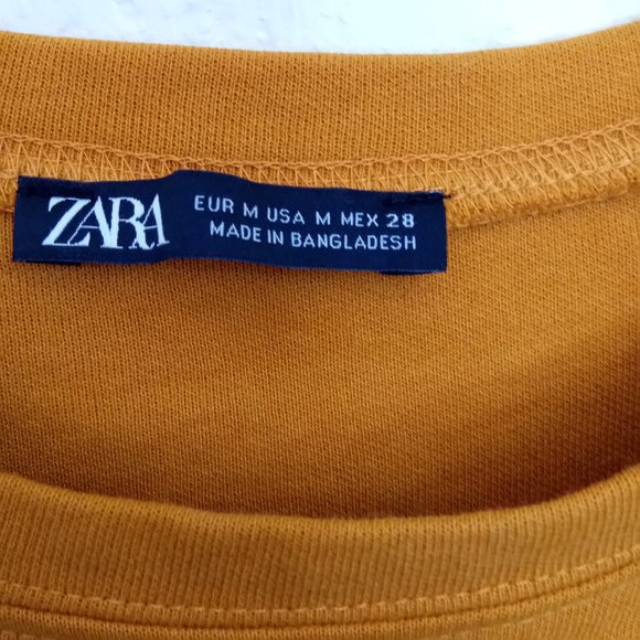 Zara Mustard Yellow Rolled Sleeve T Shirt Dress - Picture 9 of 12